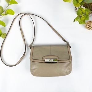 Coach Flap Kristen Crossbody Purse Cream/Taupe